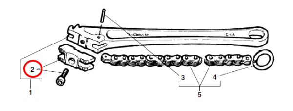 RIDGID 32590 - CHAIN WRENCH -  D477X C-24 HEEL JAW W/SCREW - Image 2