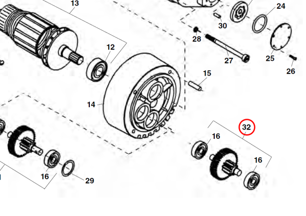 RIDGID 52527 -  Motor Gear Assembly & Bearings - Image 2